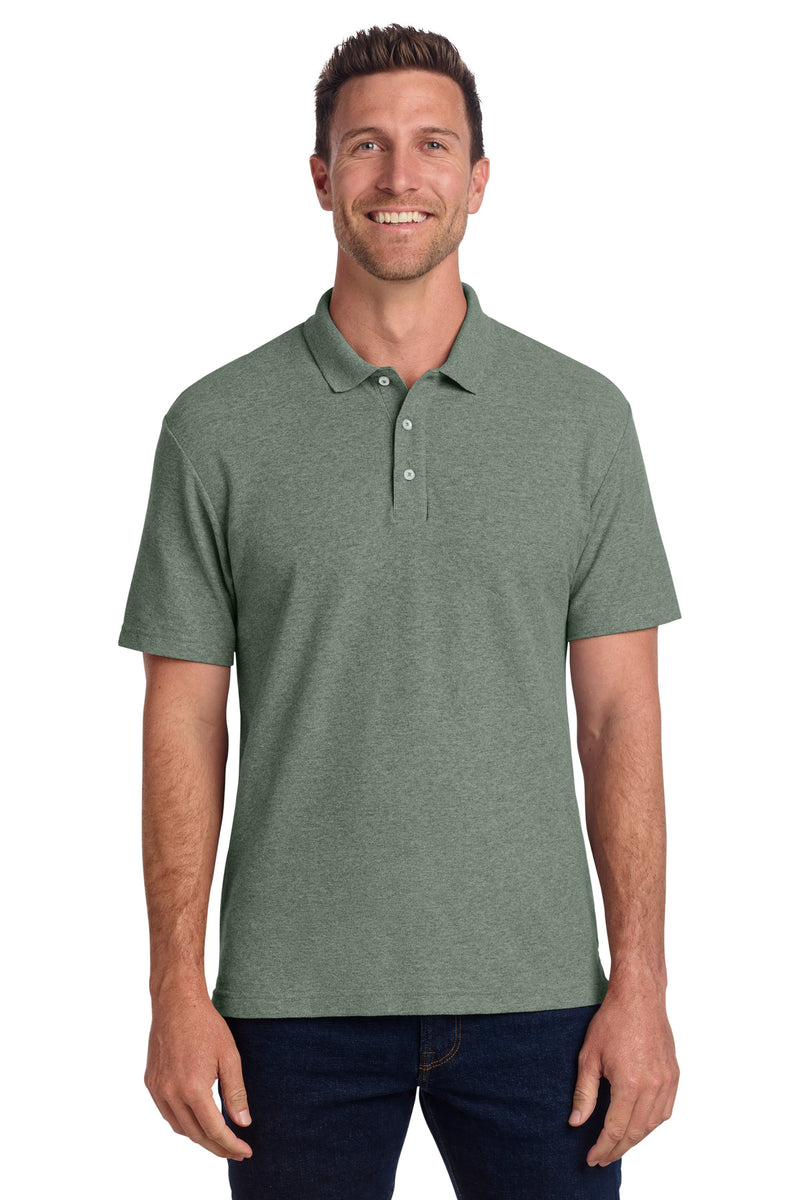 Port Authority C-FREE Cotton Blend Pique Polo - Dark Green Heather