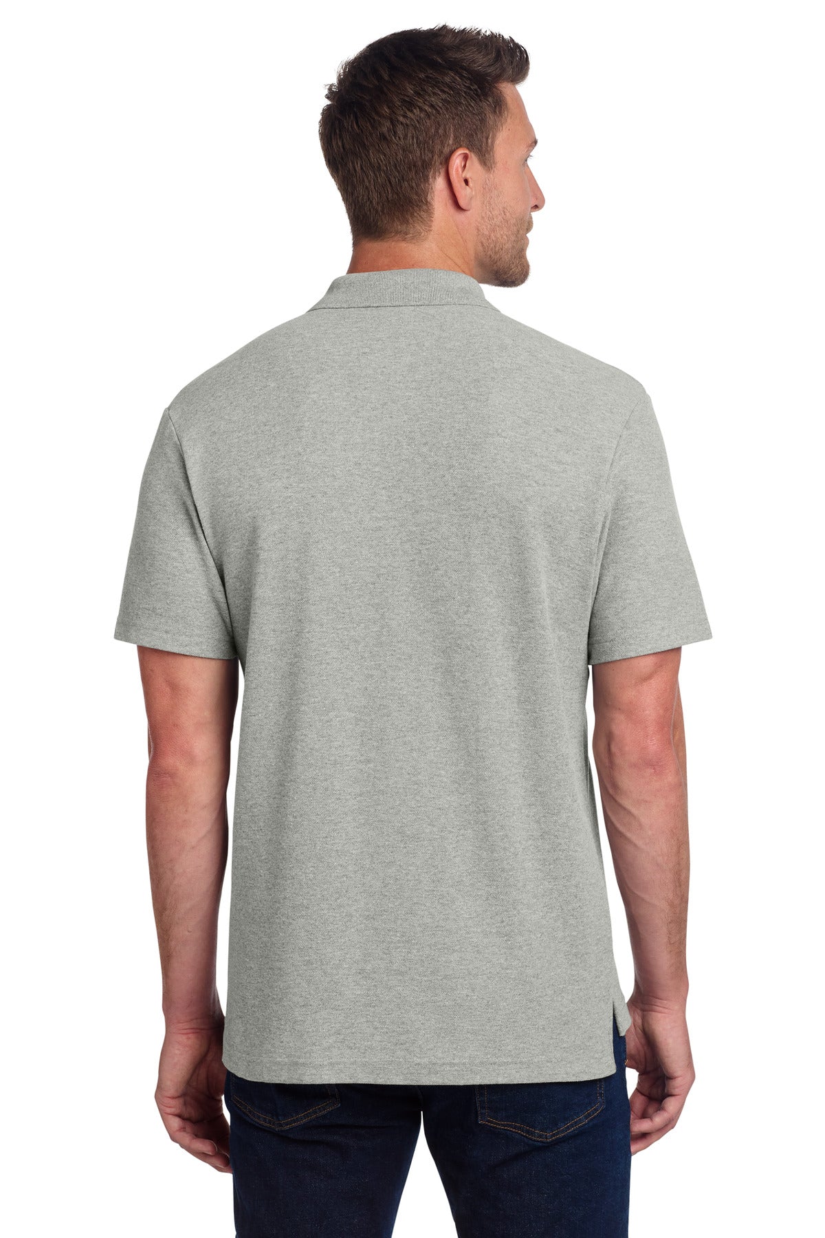 Port Authority C-FREE Cotton Blend Pique Polo - Deep Smoke Heather