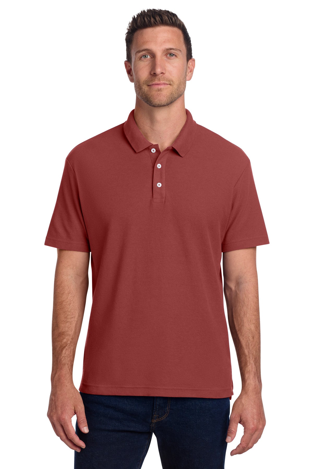 Port Authority C-FREE Cotton Blend Pique Polo - Garnet