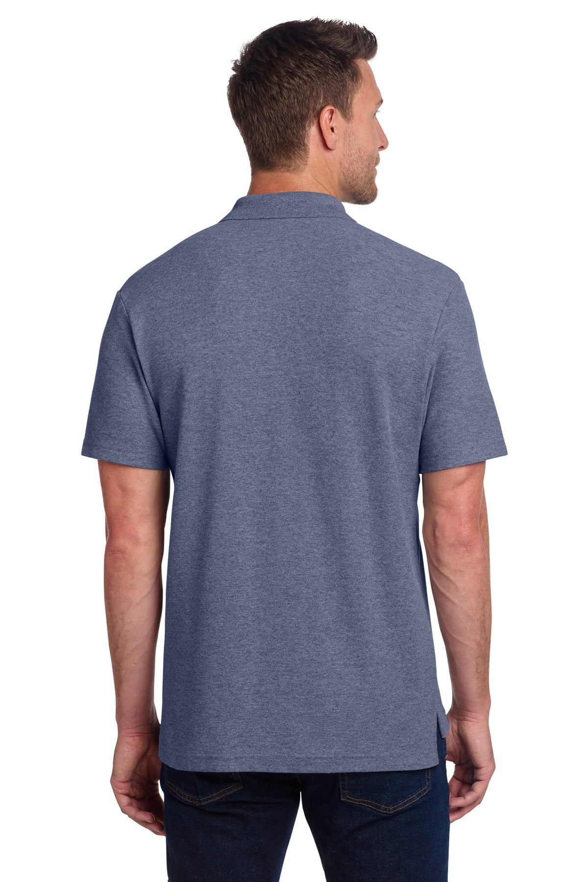 Port Authority C-FREE Cotton Blend Pique Polo - Navy Heather