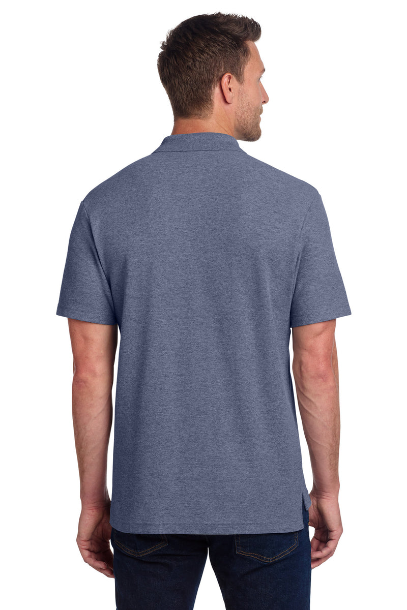 Port Authority C-FREE Cotton Blend Pique Polo - Navy Heather