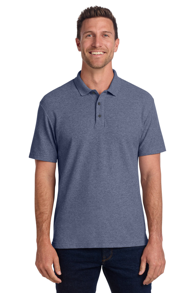 Port Authority C-FREE Cotton Blend Pique Polo - Navy Heather