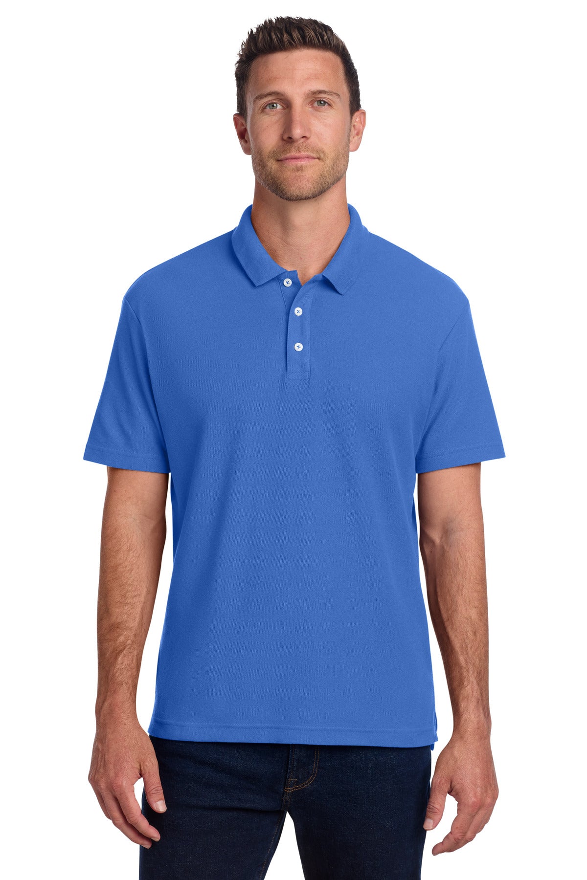 Port Authority C-FREE Cotton Blend Pique Polo - True Blue