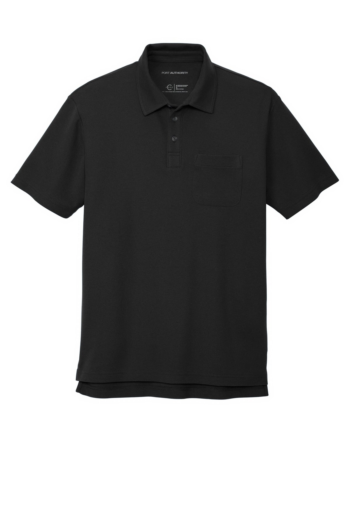 Port Authority C-FREE Cotton Blend Pique Pocket Polo - Black