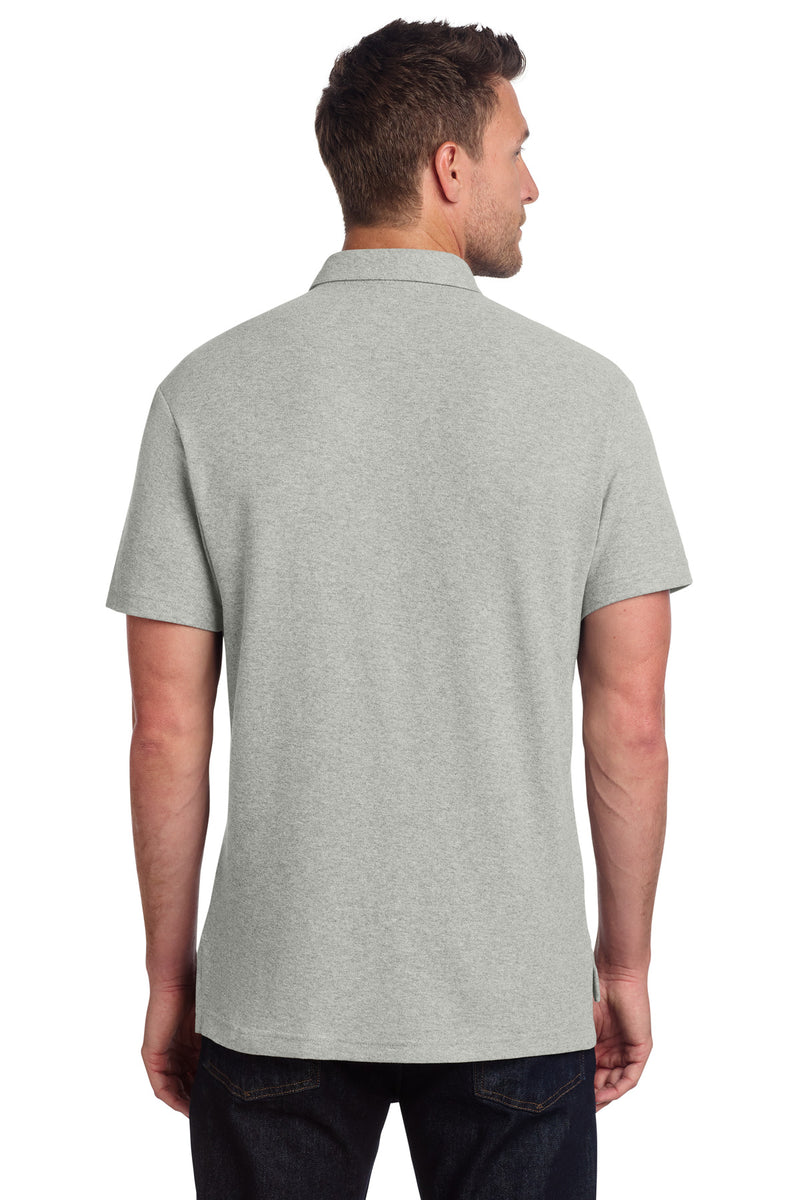 Port Authority C-FREE Cotton Blend Pique Pocket Polo - Deep Smoke Heather