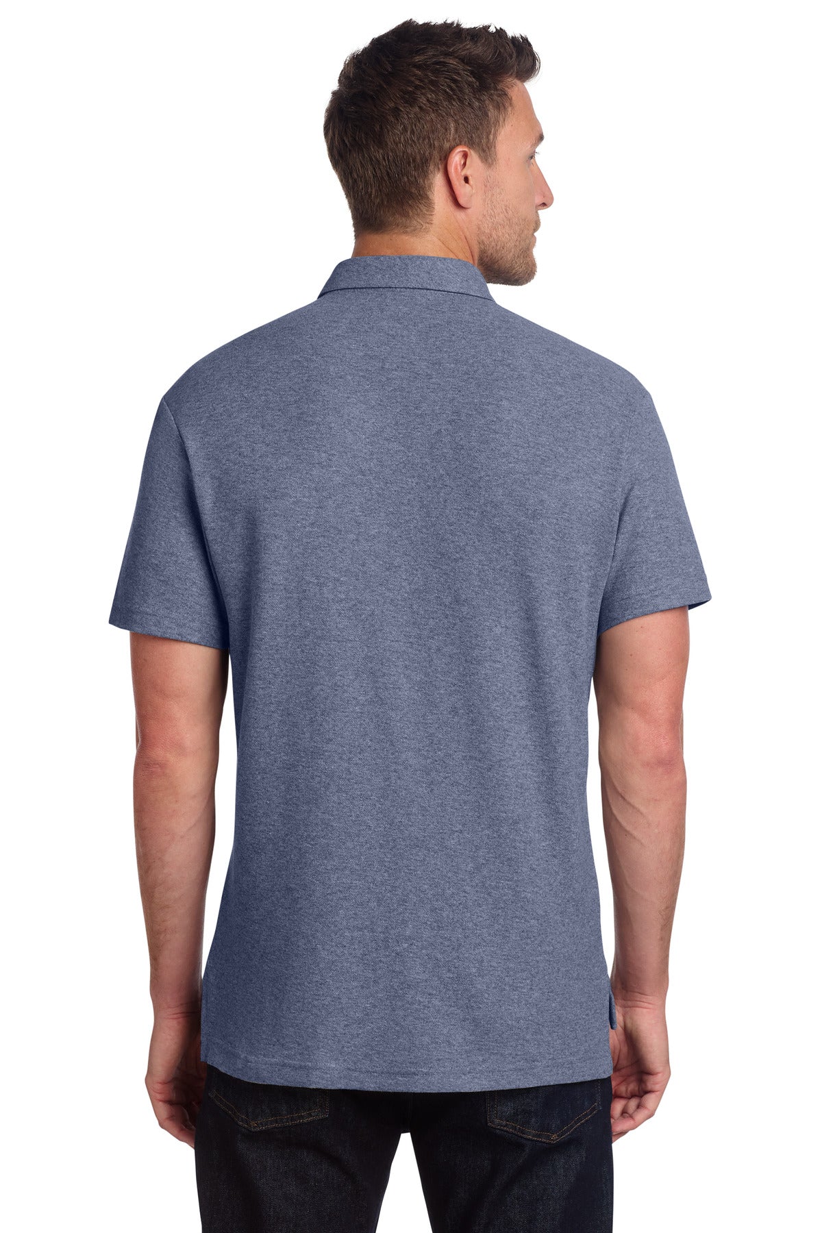 Port Authority C-FREE Cotton Blend Pique Pocket Polo - Navy Heather