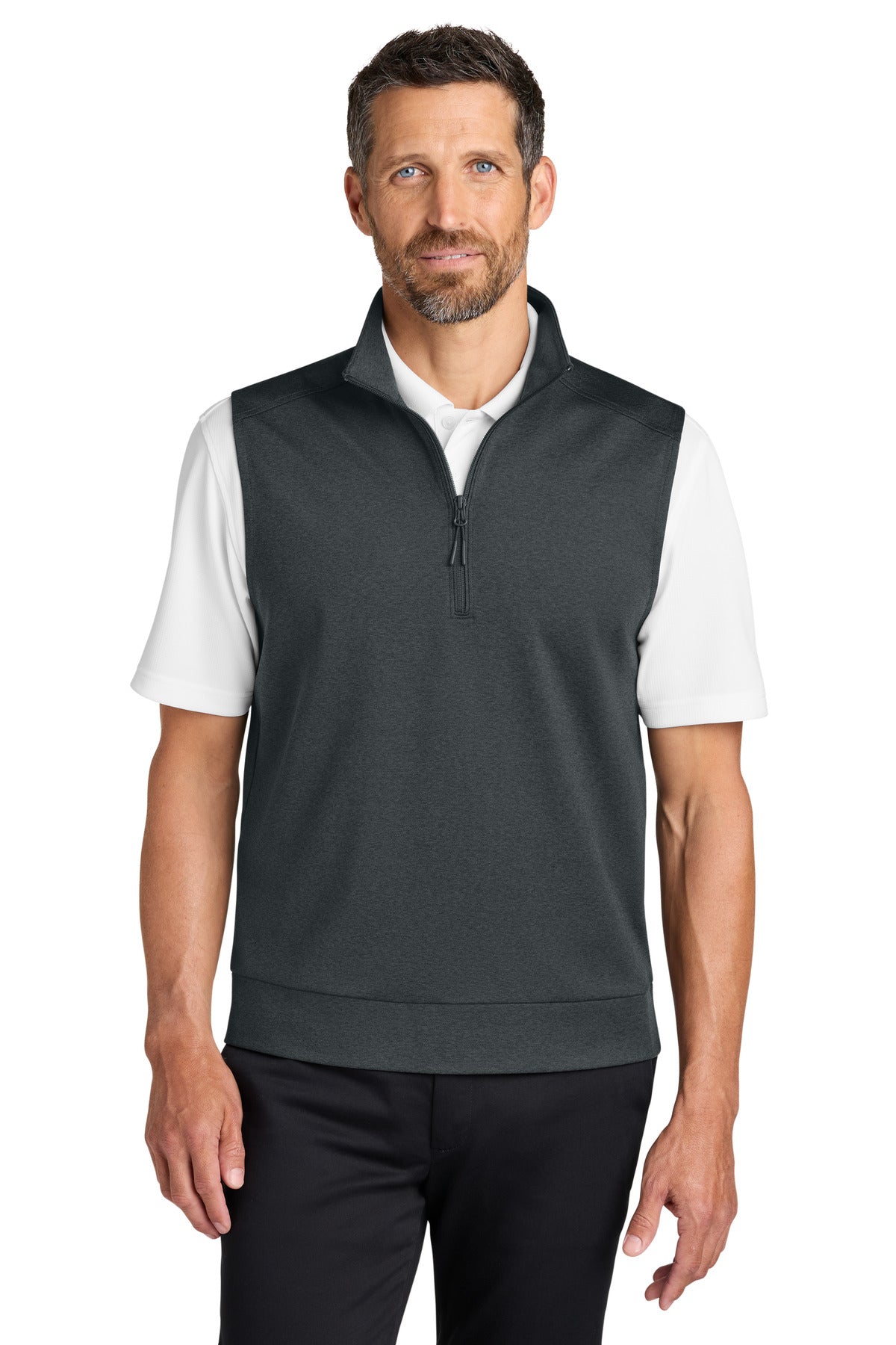 Port Authority C-FREE Double Knit 1/4-Zip Vest - Grey Steel Heather