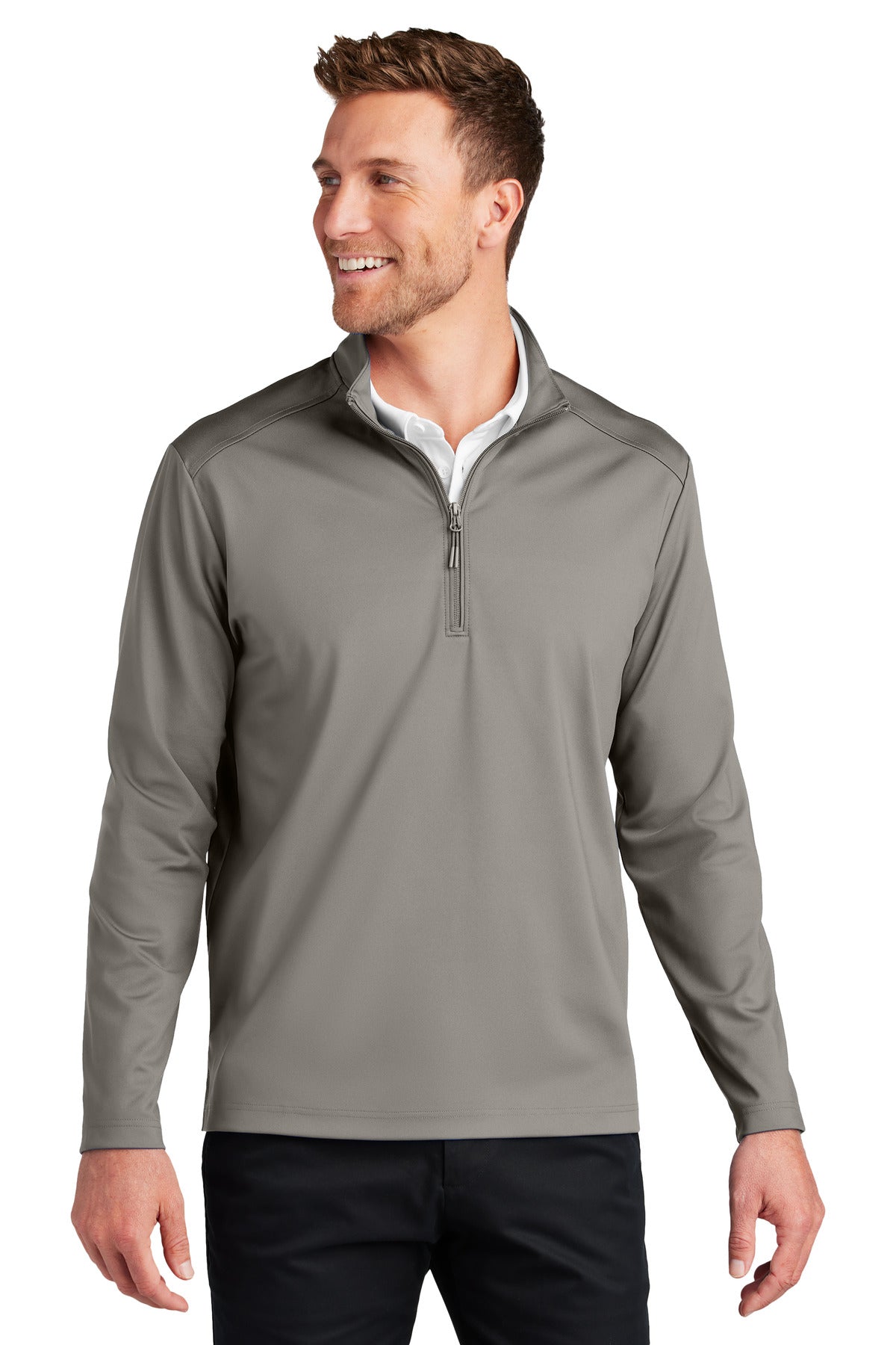 Port Authority C-FREE Double Knit 1/4-Zip - Smoke Grey
