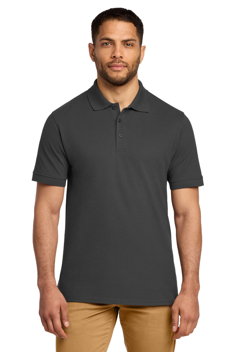 Port & Co Combed Ring Spun Pique Polo - Charcoal