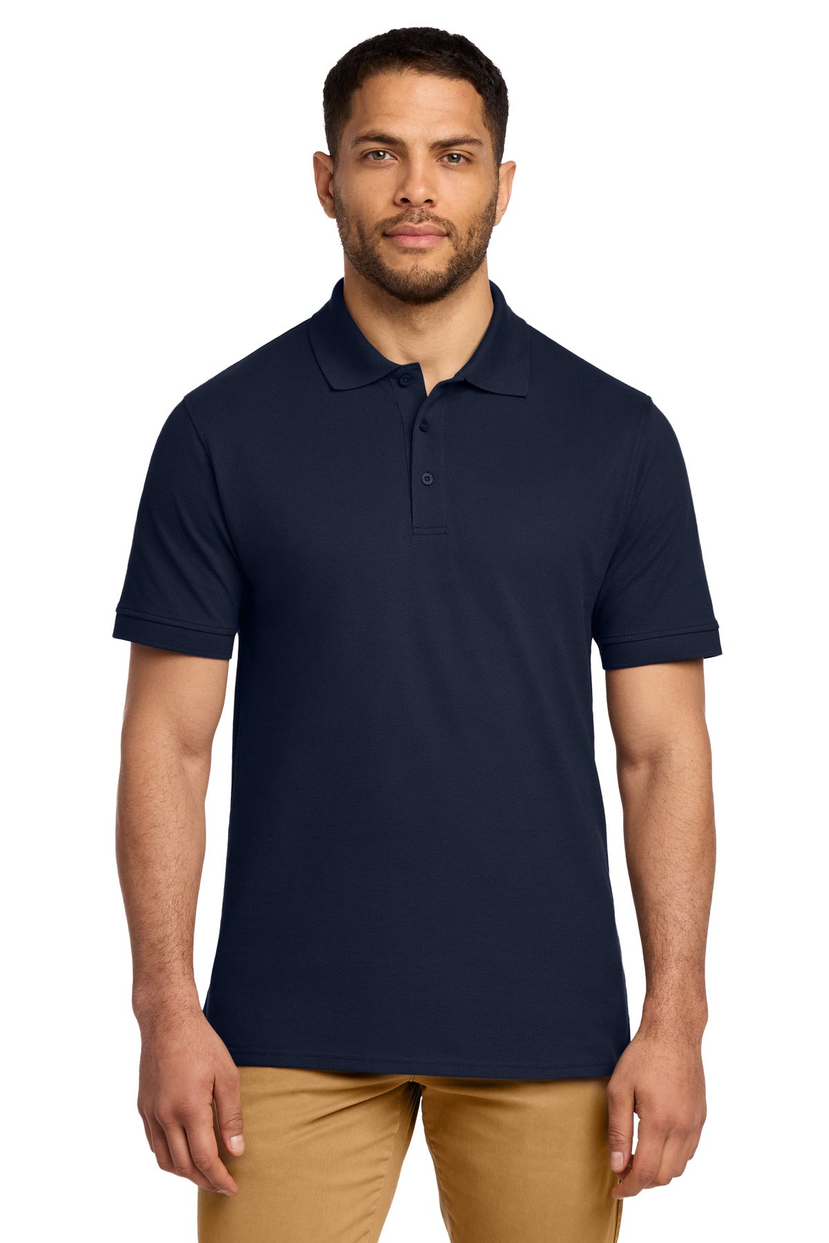 Port & Co Combed Ring Spun Pique Polo - Deep Navy
