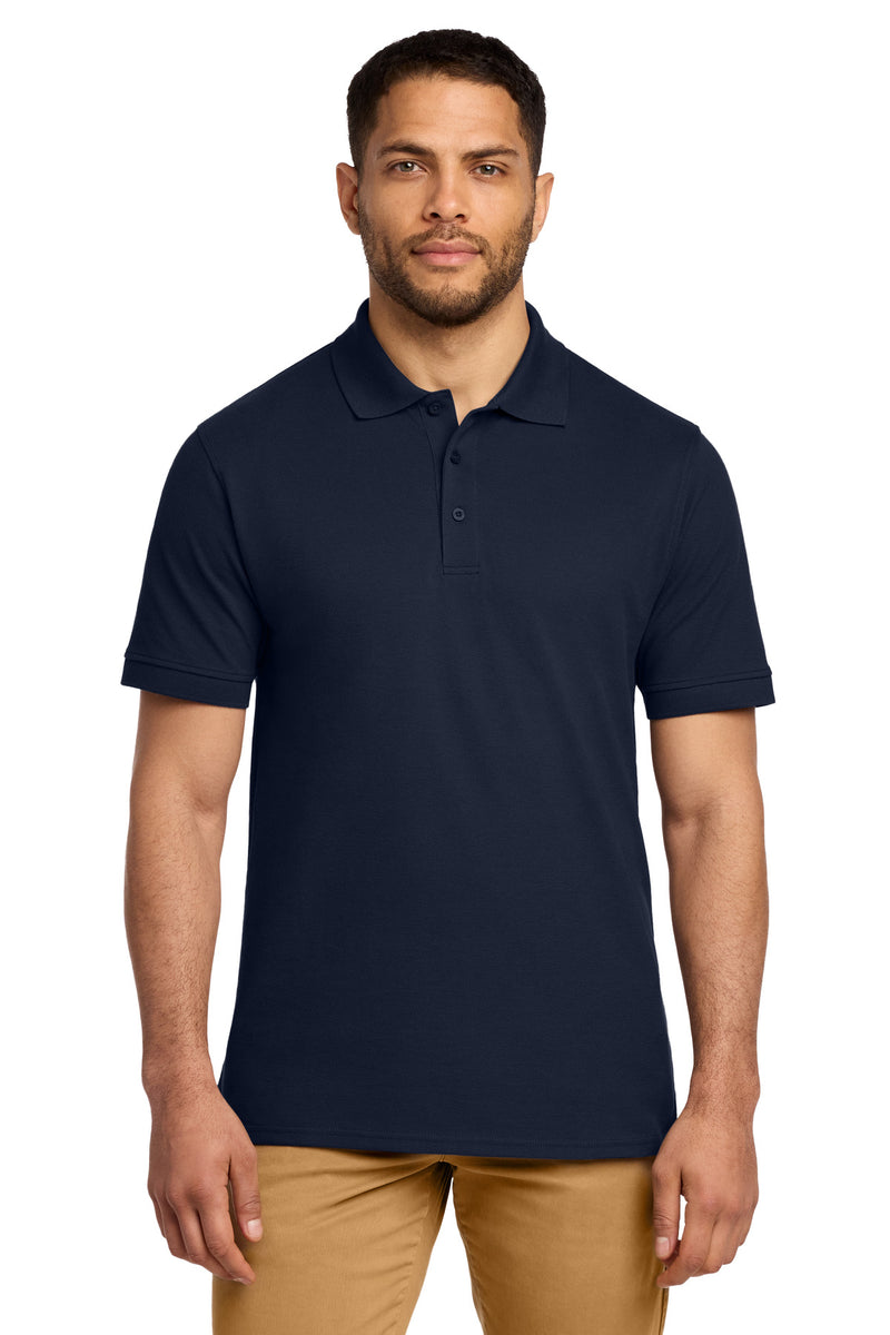 Port & Co Combed Ring Spun Pique Polo - Deep Navy