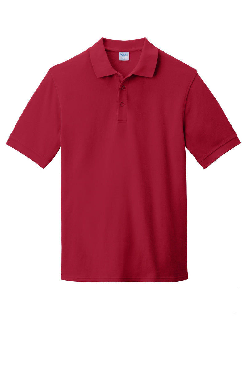 Port & Co Combed Ring Spun Pique Polo - Red