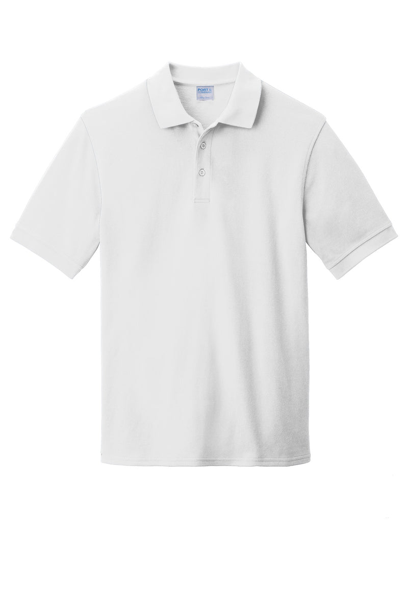 Port & Co Combed Ring Spun Pique Polo - White