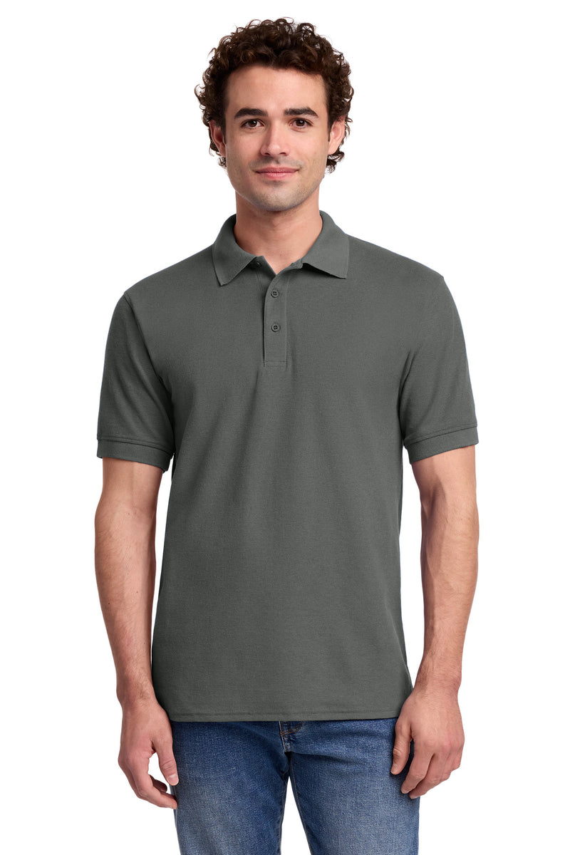 Port & Co Core Blend Pique Polo - Charcoal