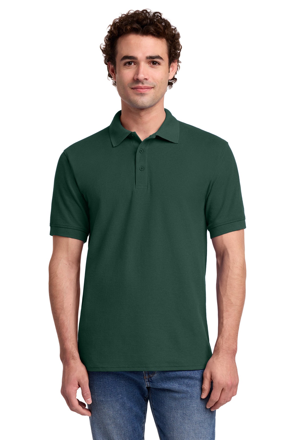 Port & Co Core Blend Pique Polo - Dark Green