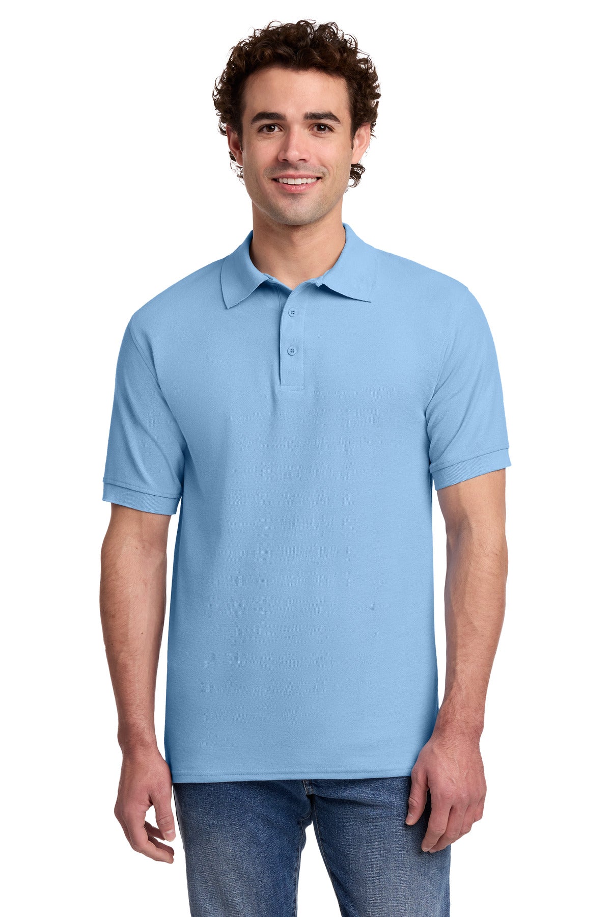Port & Co Core Blend Pique Polo - Light Blue