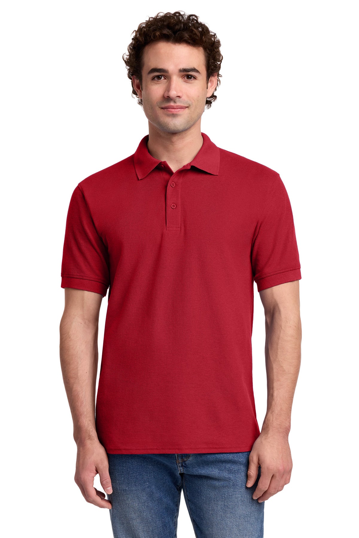 Port & Co Core Blend Pique Polo - Red