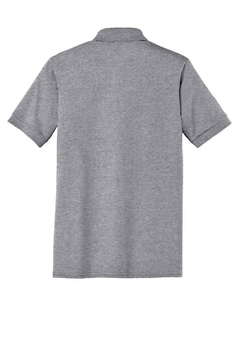 Port & Co Core Blend Jersey Knit Pocket Polo - Athletic Heather flat back