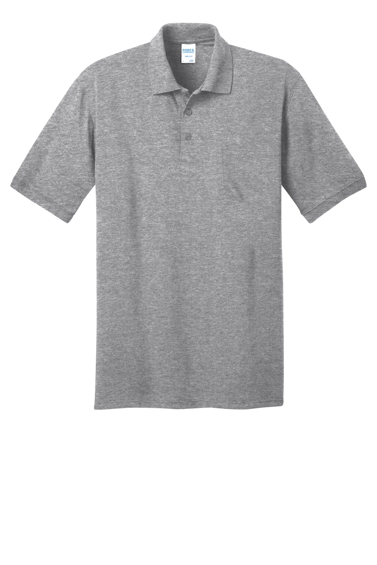 Port & Co Core Blend Jersey Knit Pocket Polo - Athletic Heather
