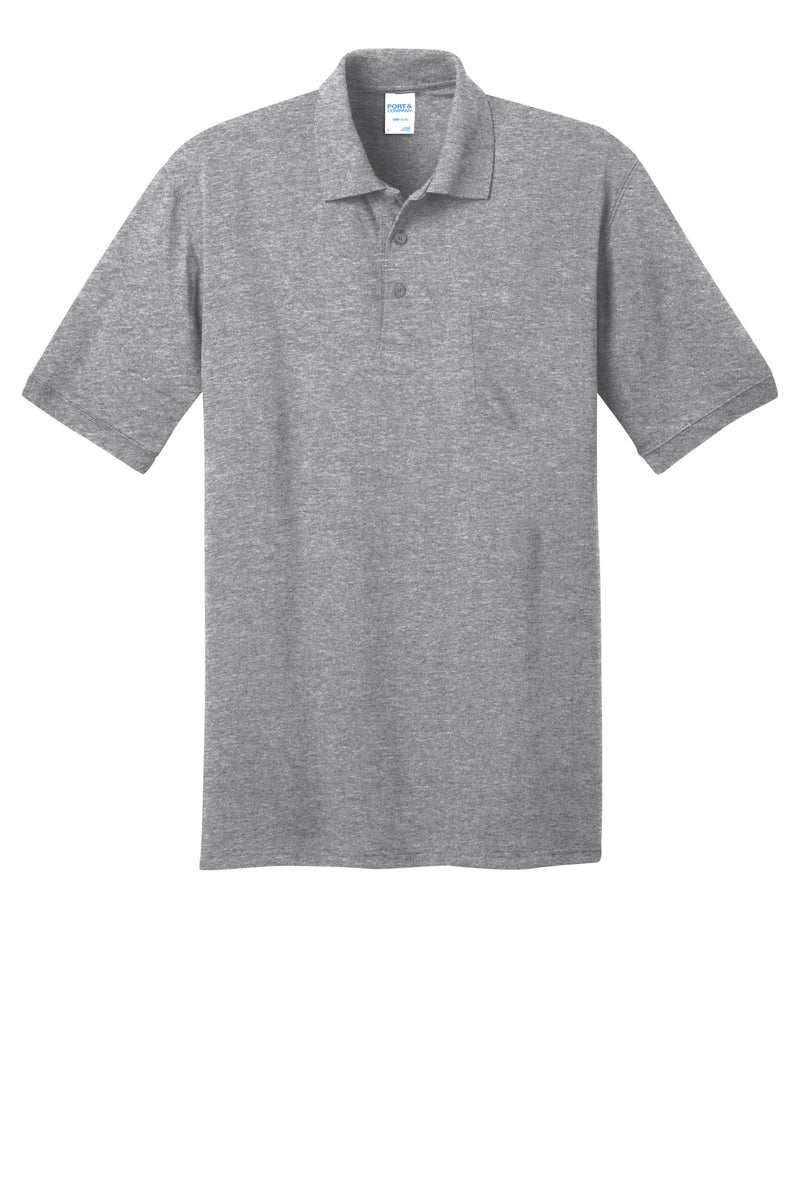 Port & Co Core Blend Jersey Knit Pocket Polo - Athletic Heather