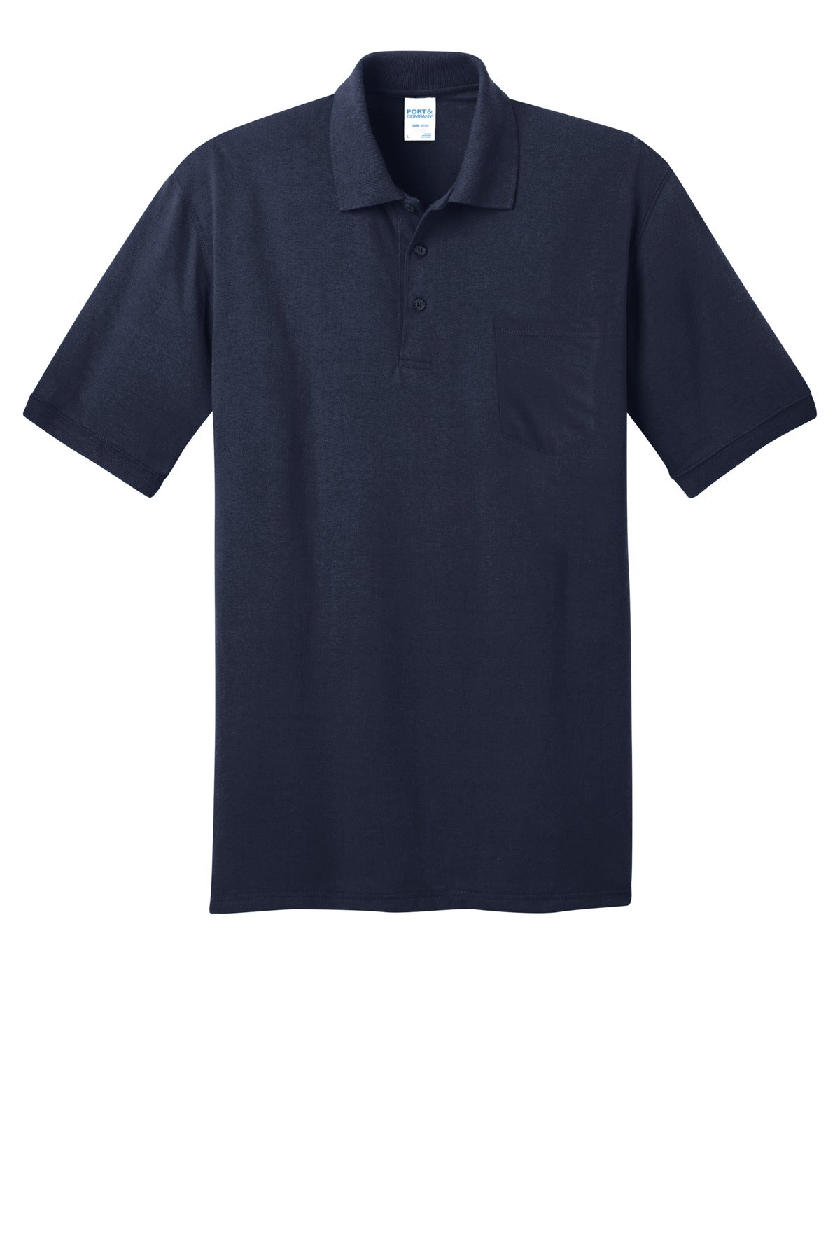 Port & Co Core Blend Jersey Knit Pocket Polo - Deep Navy