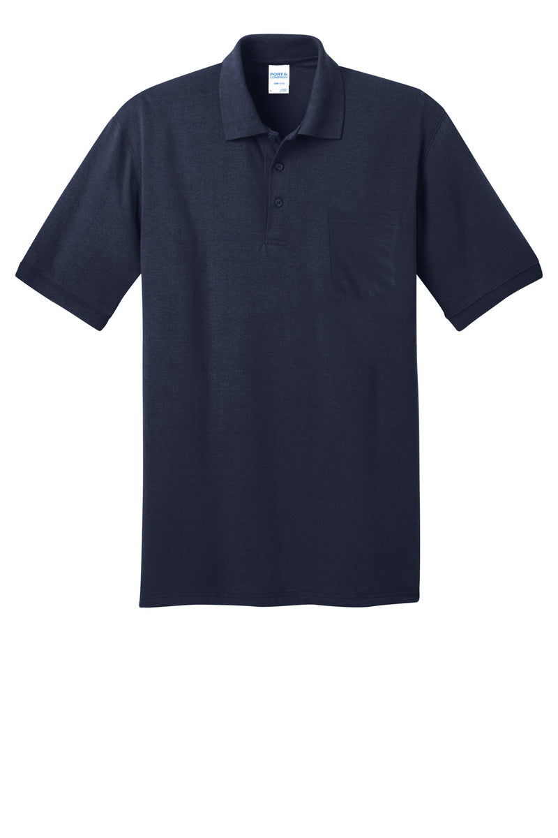 Port & Co Core Blend Jersey Knit Pocket Polo - Deep Navy