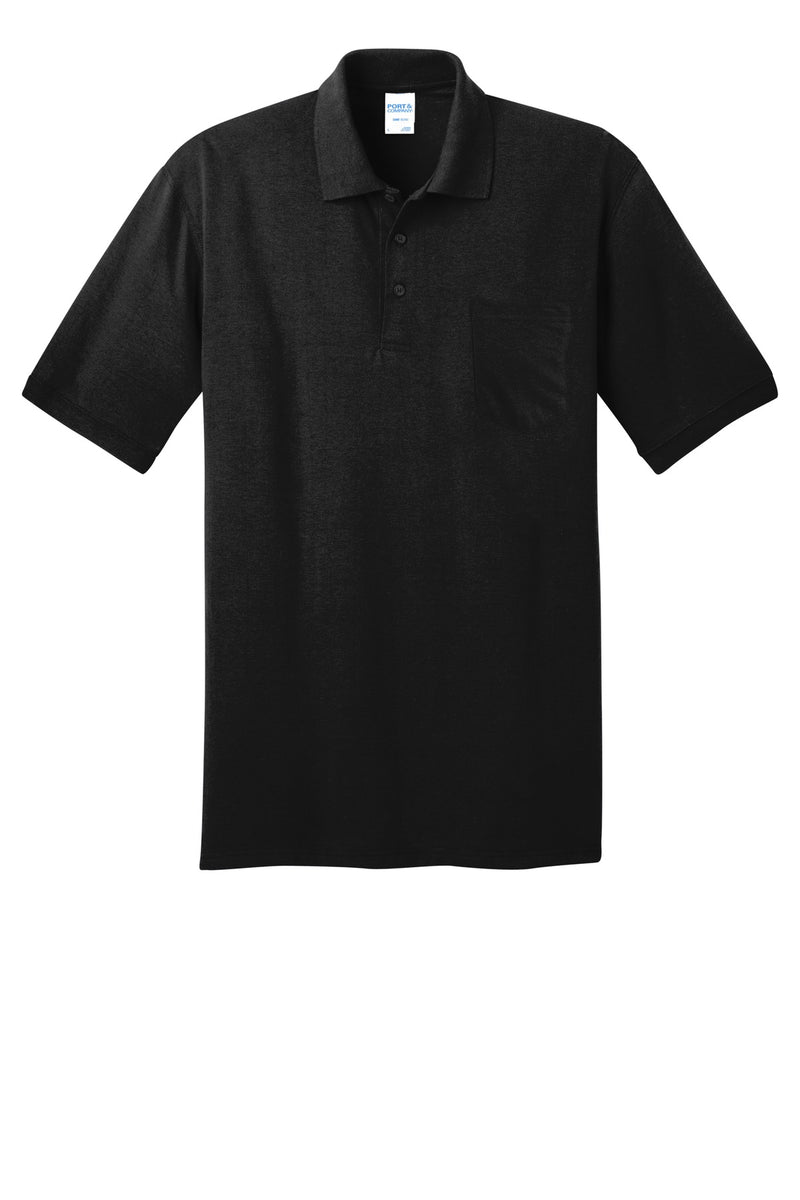 Port & Co Core Blend Jersey Knit Pocket Polo - Jet Black
