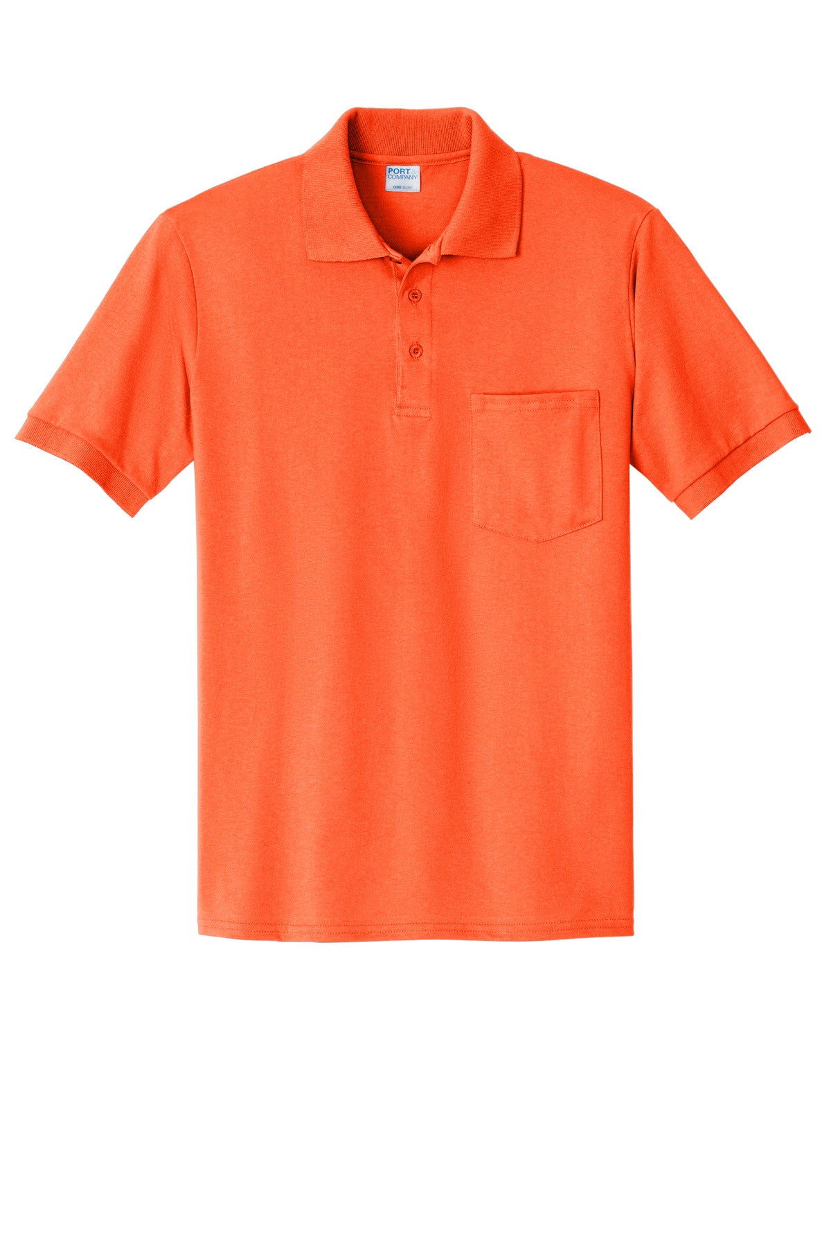 Port & Co Core Blend Jersey Knit Pocket Polo - Safety Orange