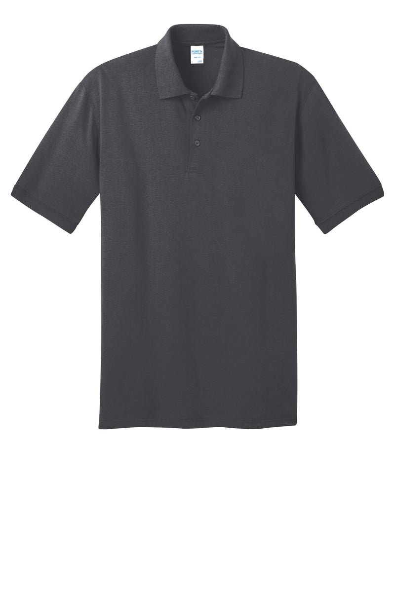 Port & Co Tall Core Blend Jersey Knit Polo - Charcoal
