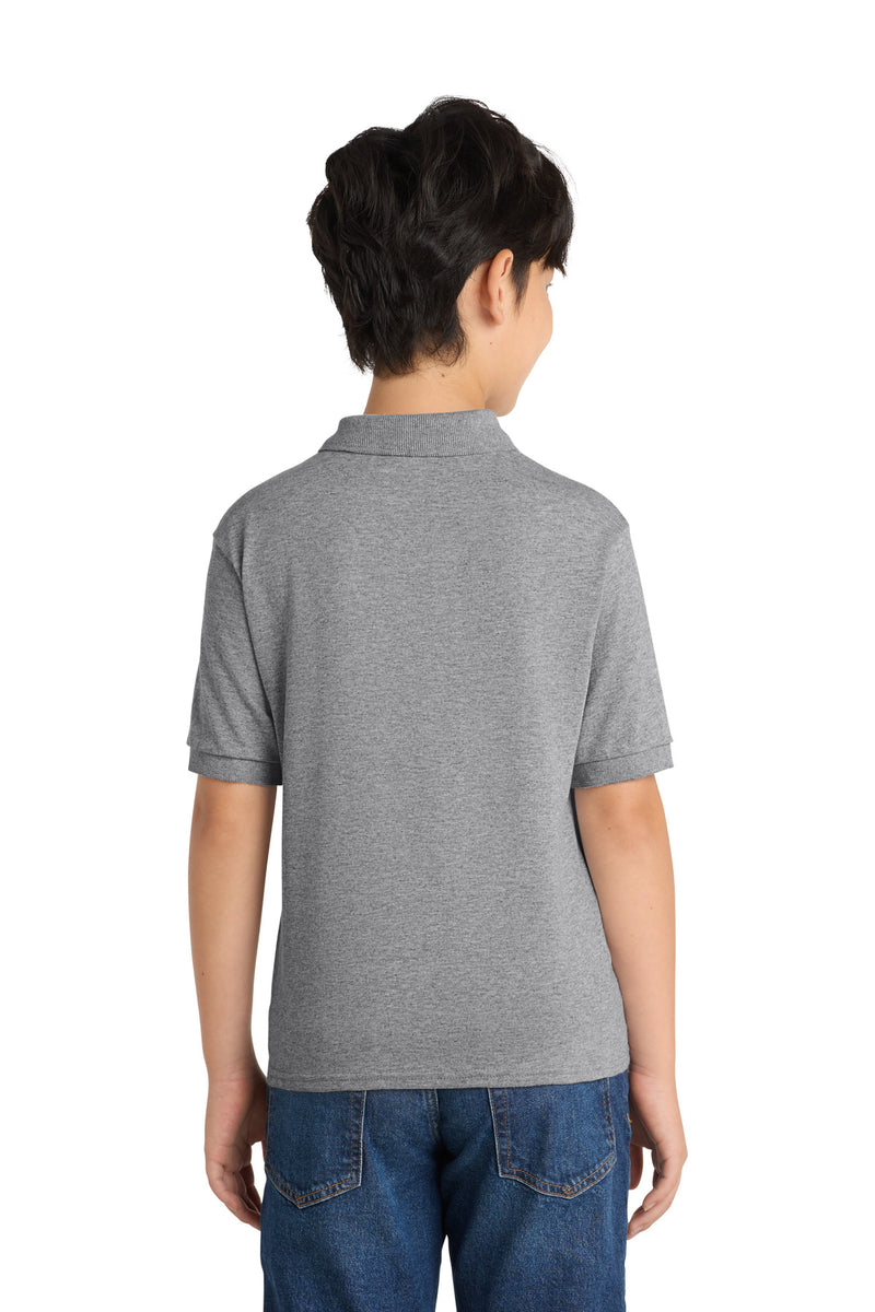 Port & Co Youth Core Blend Jersey Knit Polo - Athletic Heather