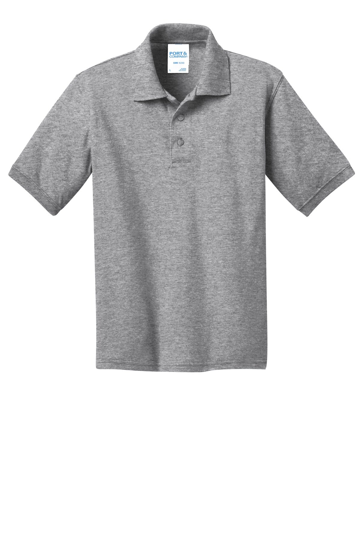 Port & Co Youth Core Blend Jersey Knit Polo - Athletic Heather