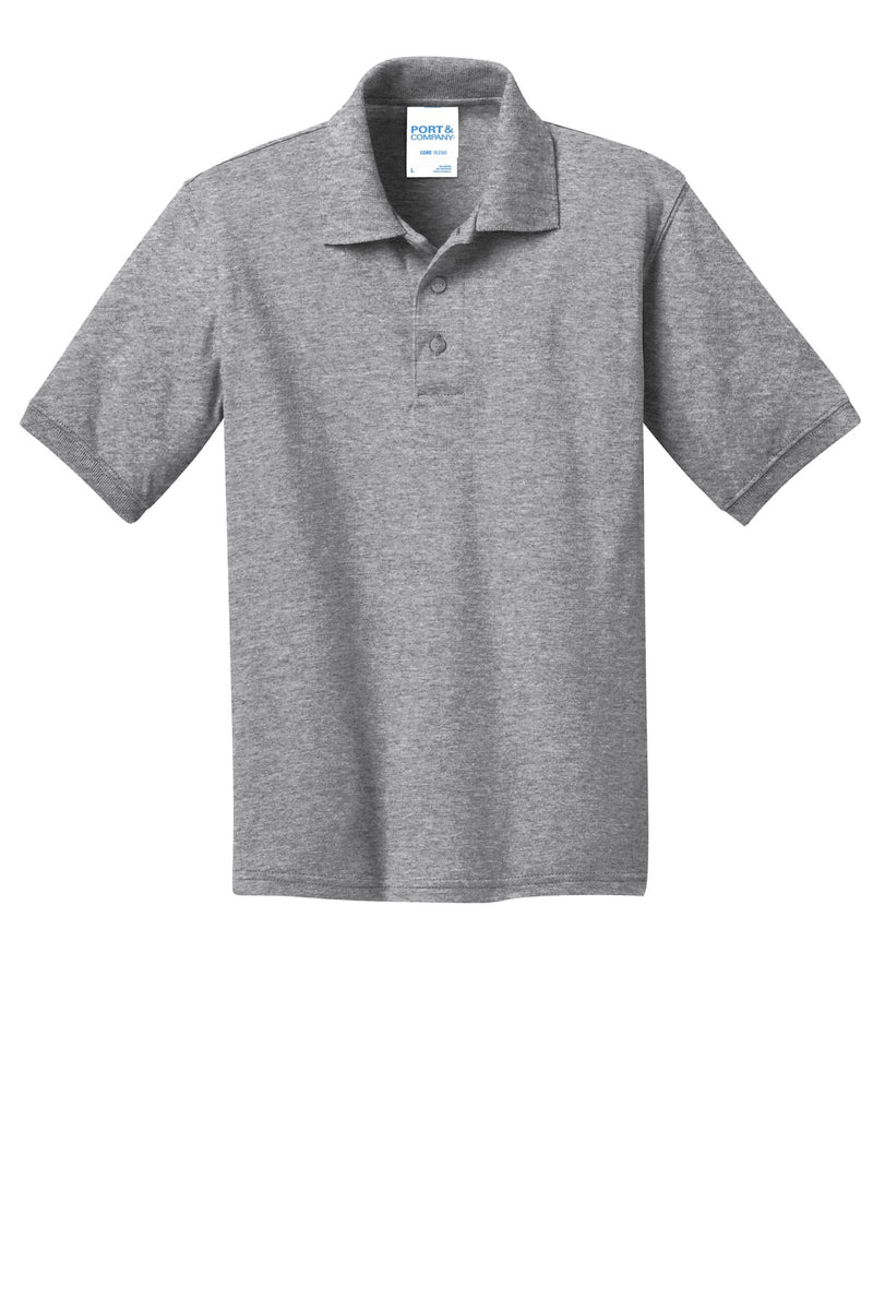 Port & Co Youth Core Blend Jersey Knit Polo - Athletic Heather