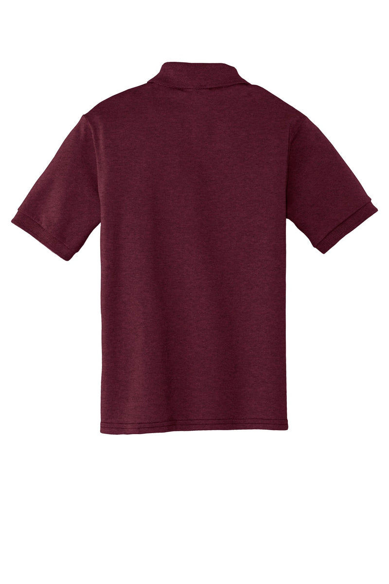 Port & Co Youth Core Blend Jersey Knit Polo - Athletic Maroon