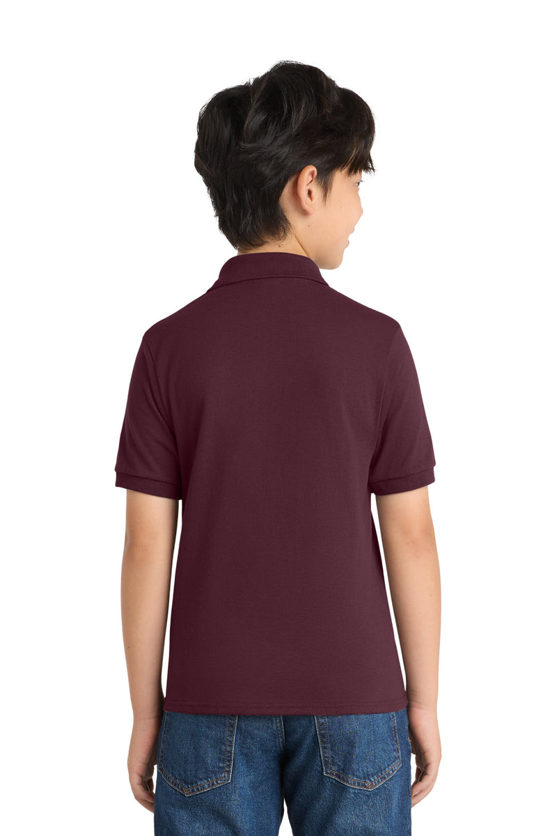 Port & Co Youth Core Blend Jersey Knit Polo - Athletic Maroon