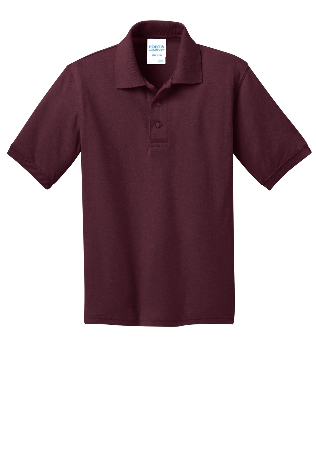 Port & Co Youth Core Blend Jersey Knit Polo - Athletic Maroon
