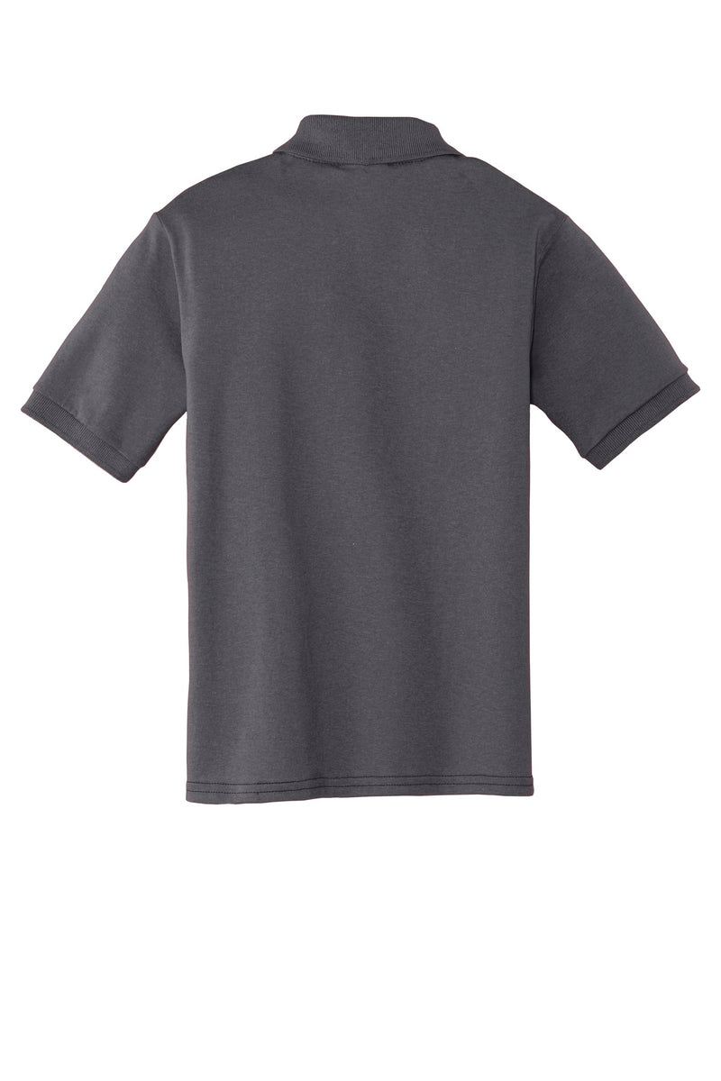 Port & Co Youth Core Blend Jersey Knit Polo - Charcoal