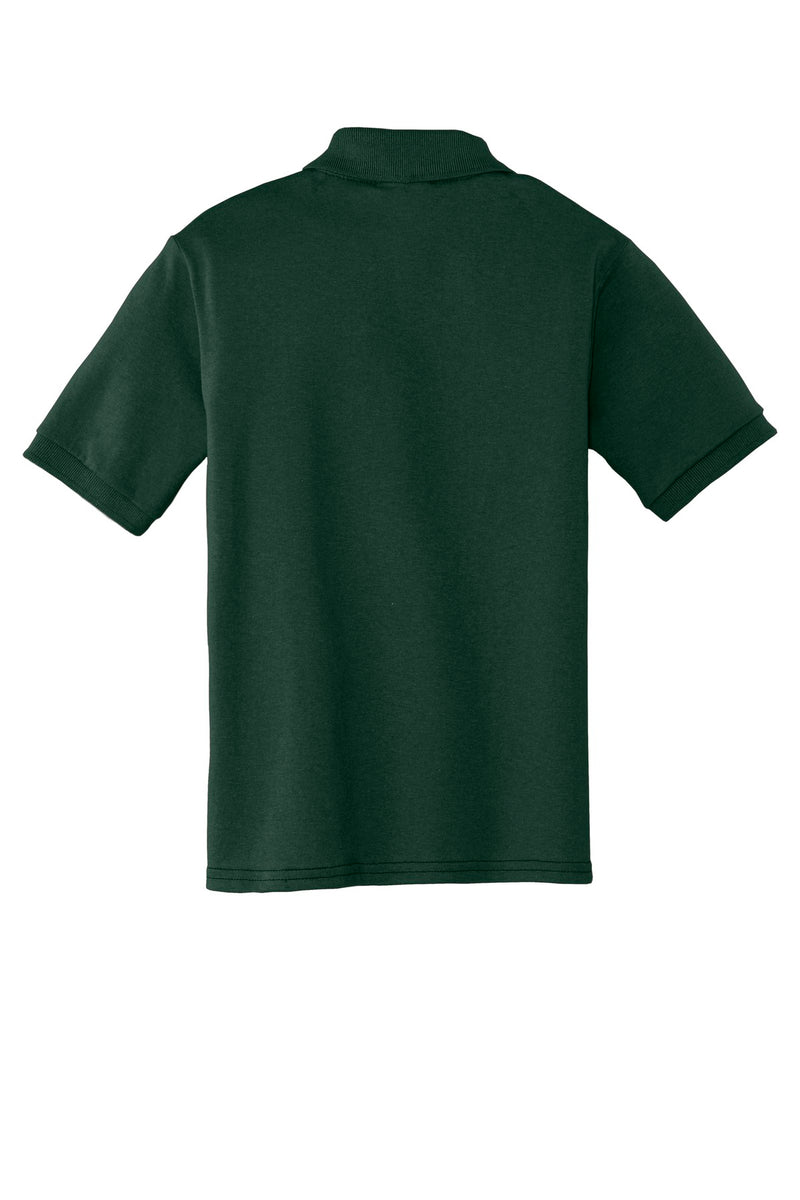 Port & Co Youth Core Blend Jersey Knit Polo - Dark Green