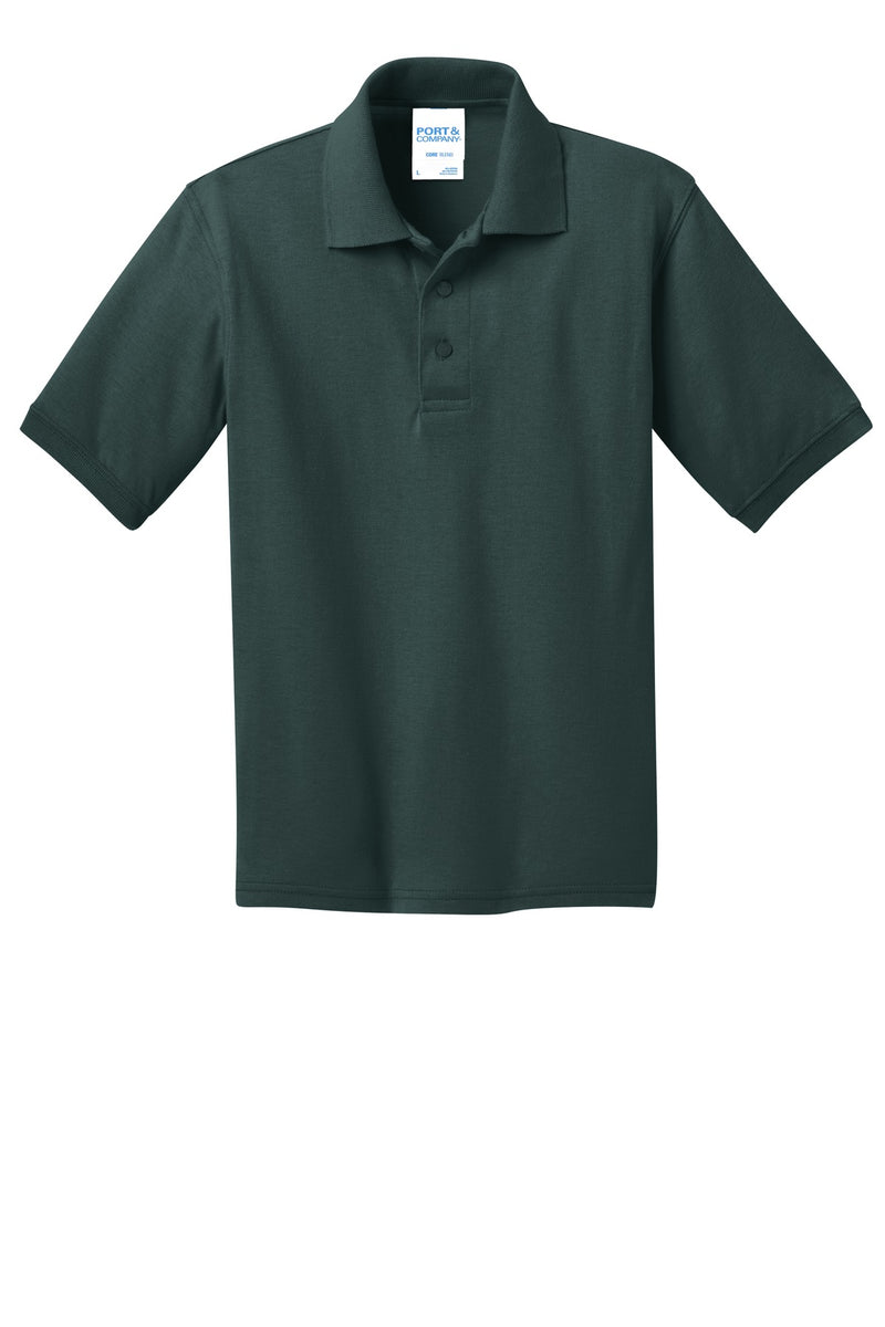 Port & Co Youth Core Blend Jersey Knit Polo - Dark Green