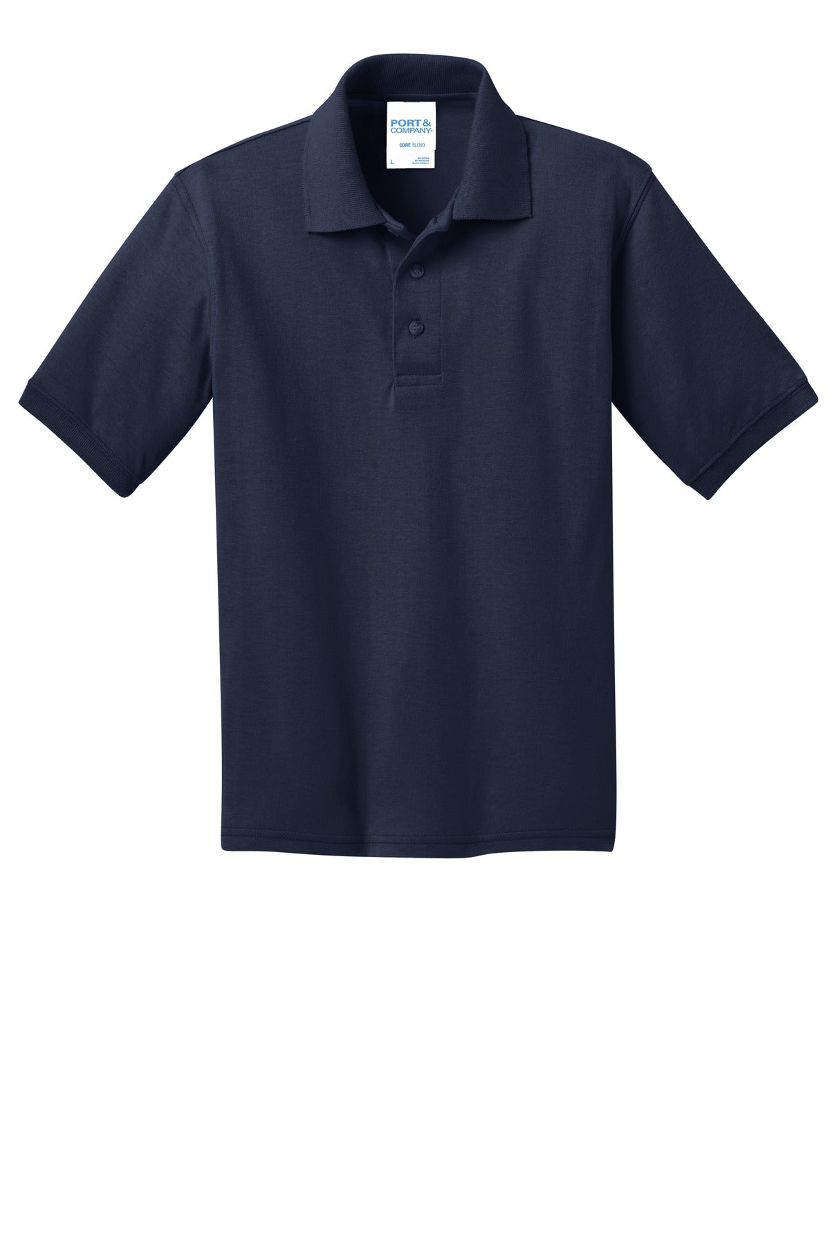Port & Co Youth Core Blend Jersey Knit Polo - Deep Navy