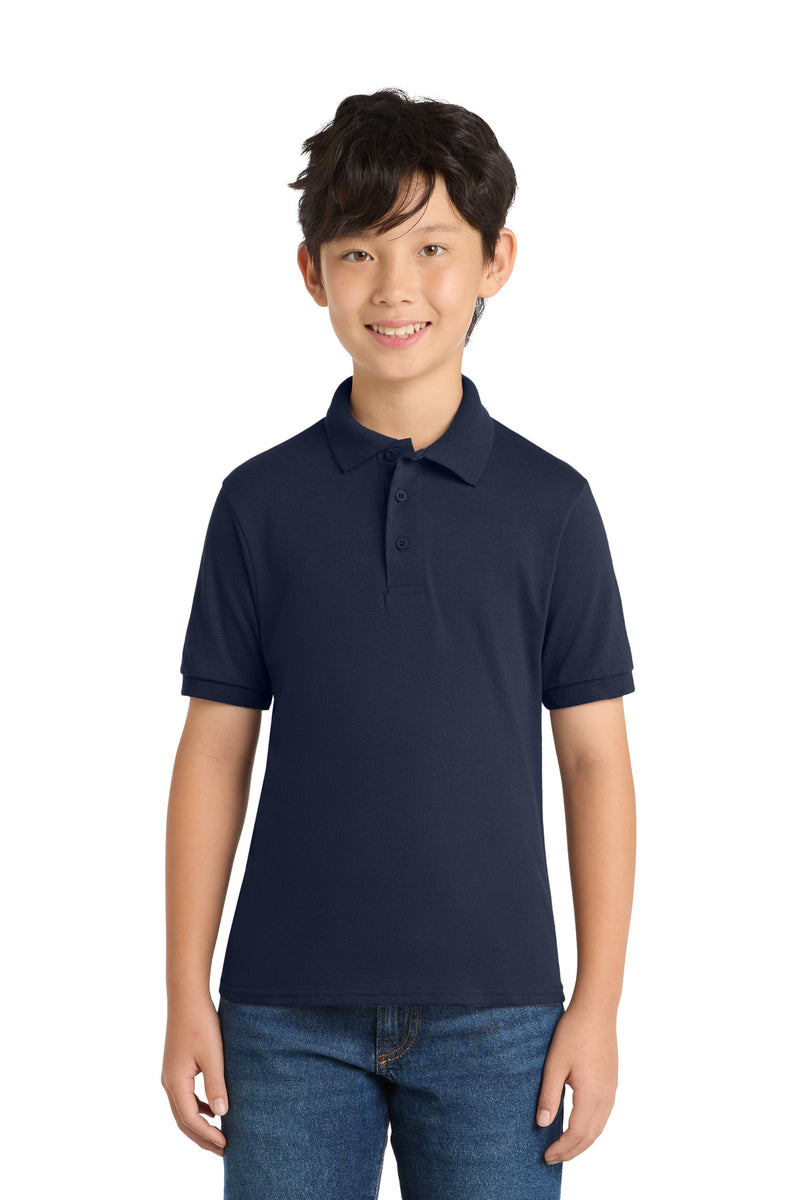 Port & Co Youth Core Blend Jersey Knit Polo - Deep Navy