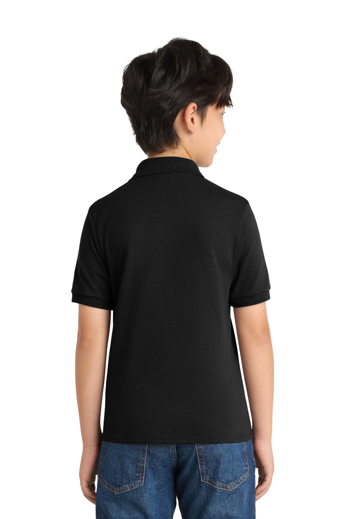 Port & Co Youth Core Blend Jersey Knit Polo - Jet Black