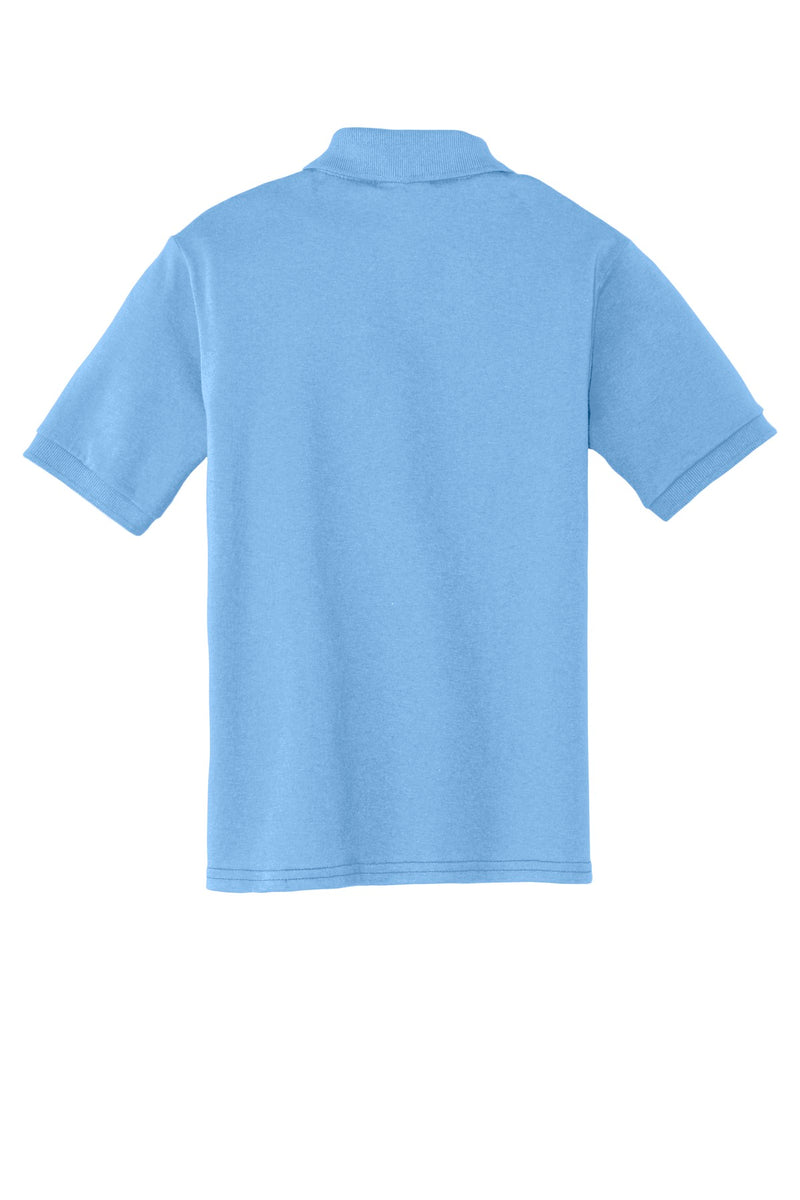 Port & Co Youth Core Blend Jersey Knit Polo - Light Blue