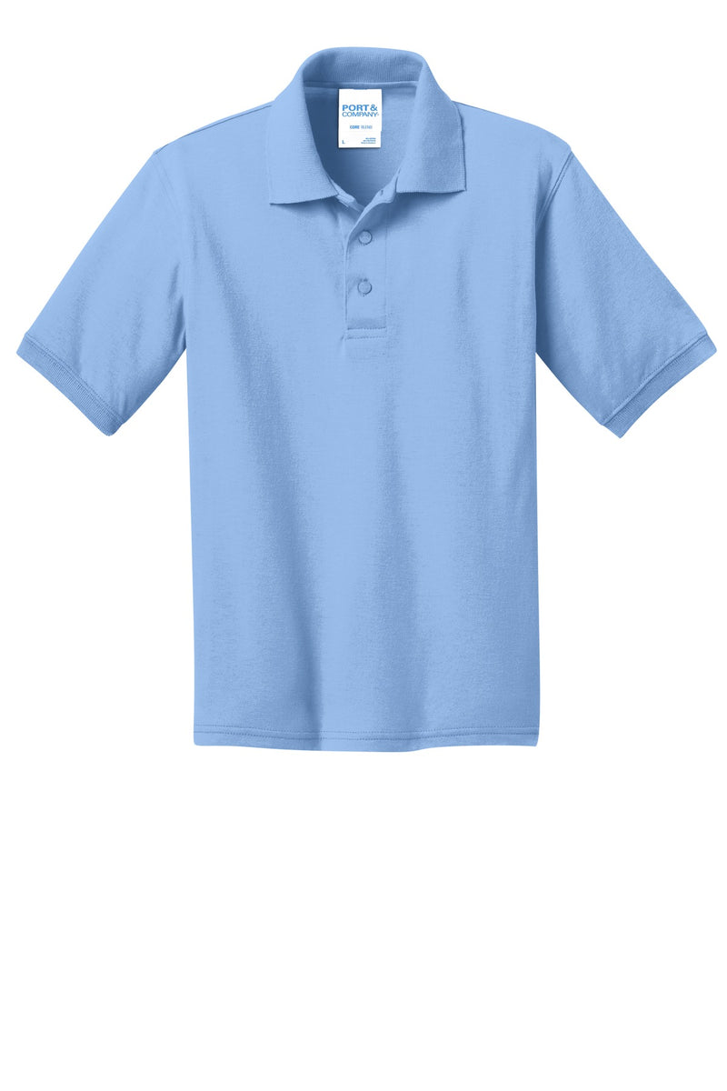 Port & Co Youth Core Blend Jersey Knit Polo - Light Blue