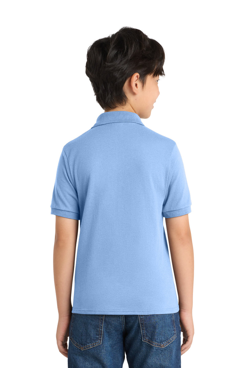 Port & Co Youth Core Blend Jersey Knit Polo - Light Blue