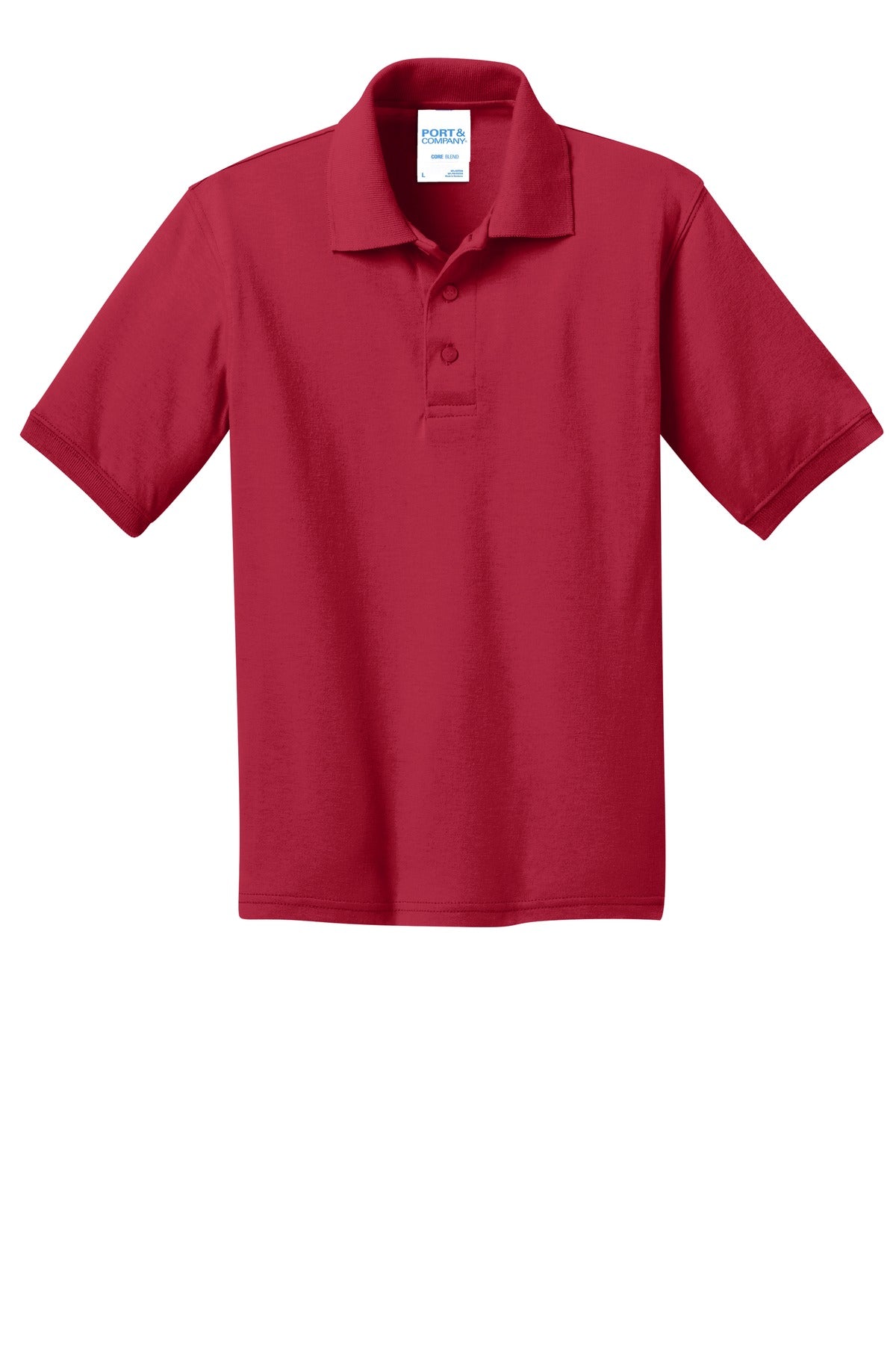 Port & Co Youth Core Blend Jersey Knit Polo - Red