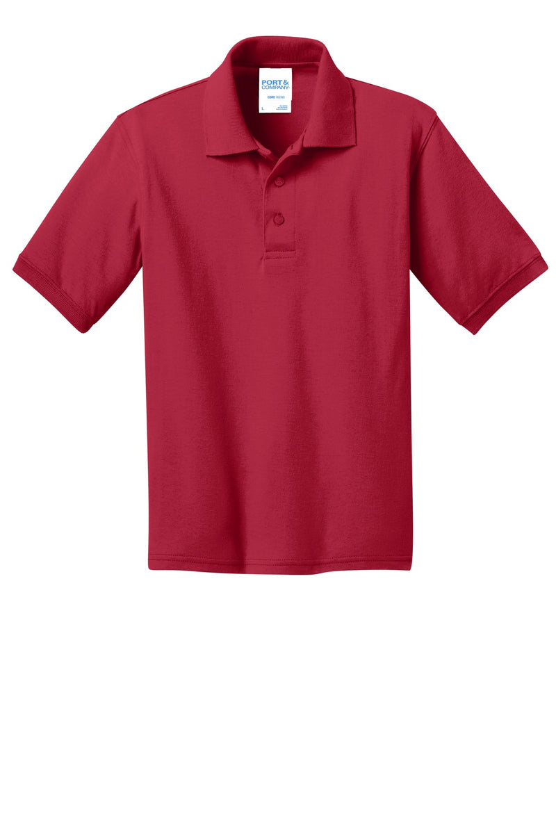 Port & Co Youth Core Blend Jersey Knit Polo - Red