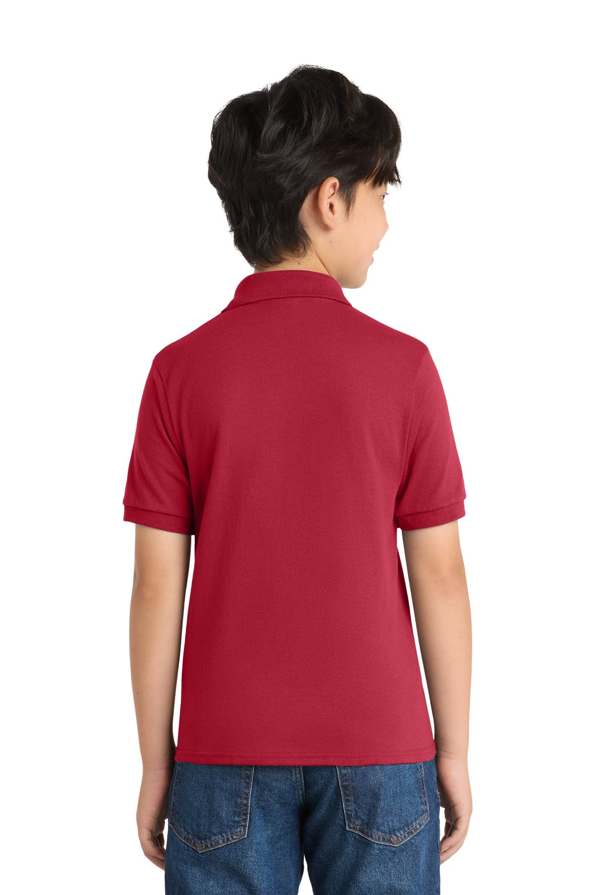 Port & Co Youth Core Blend Jersey Knit Polo - Red