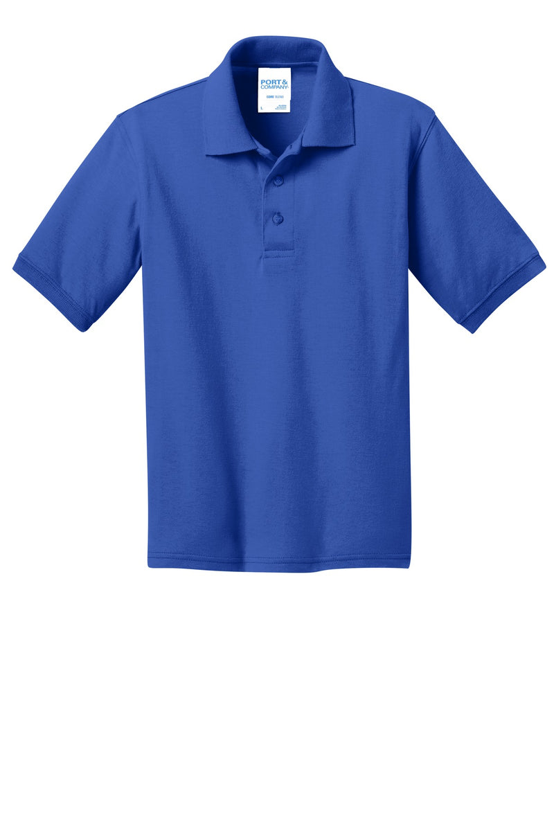 Port & Co Youth Core Blend Jersey Knit Polo - Royal