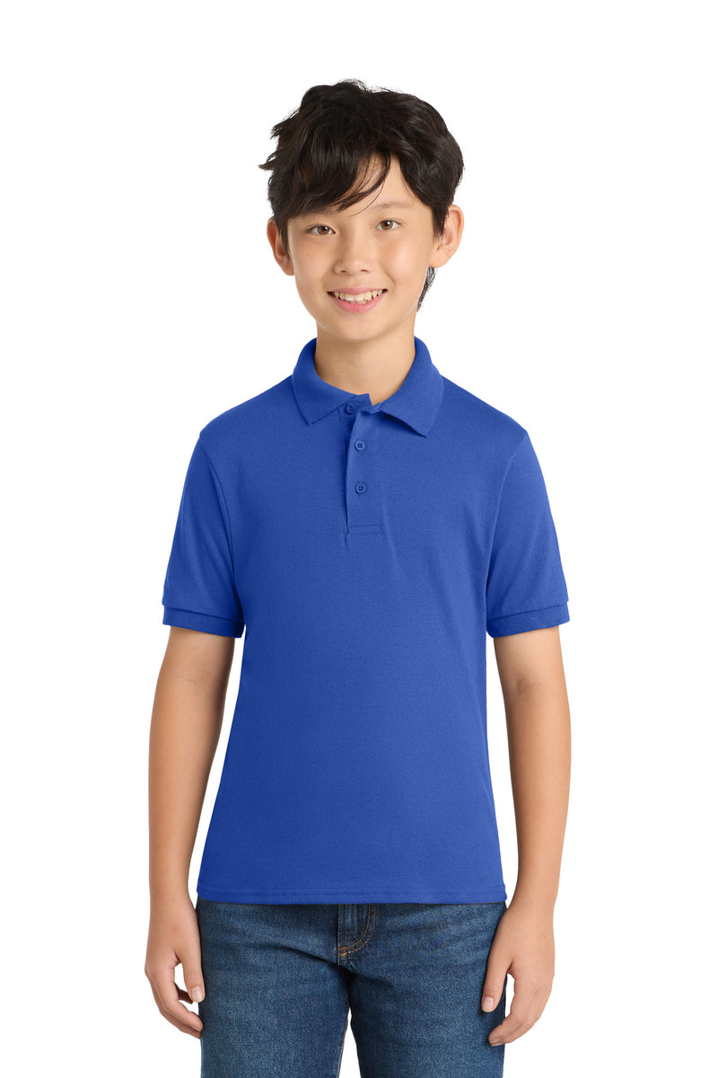 Port & Co Youth Core Blend Jersey Knit Polo - Royal