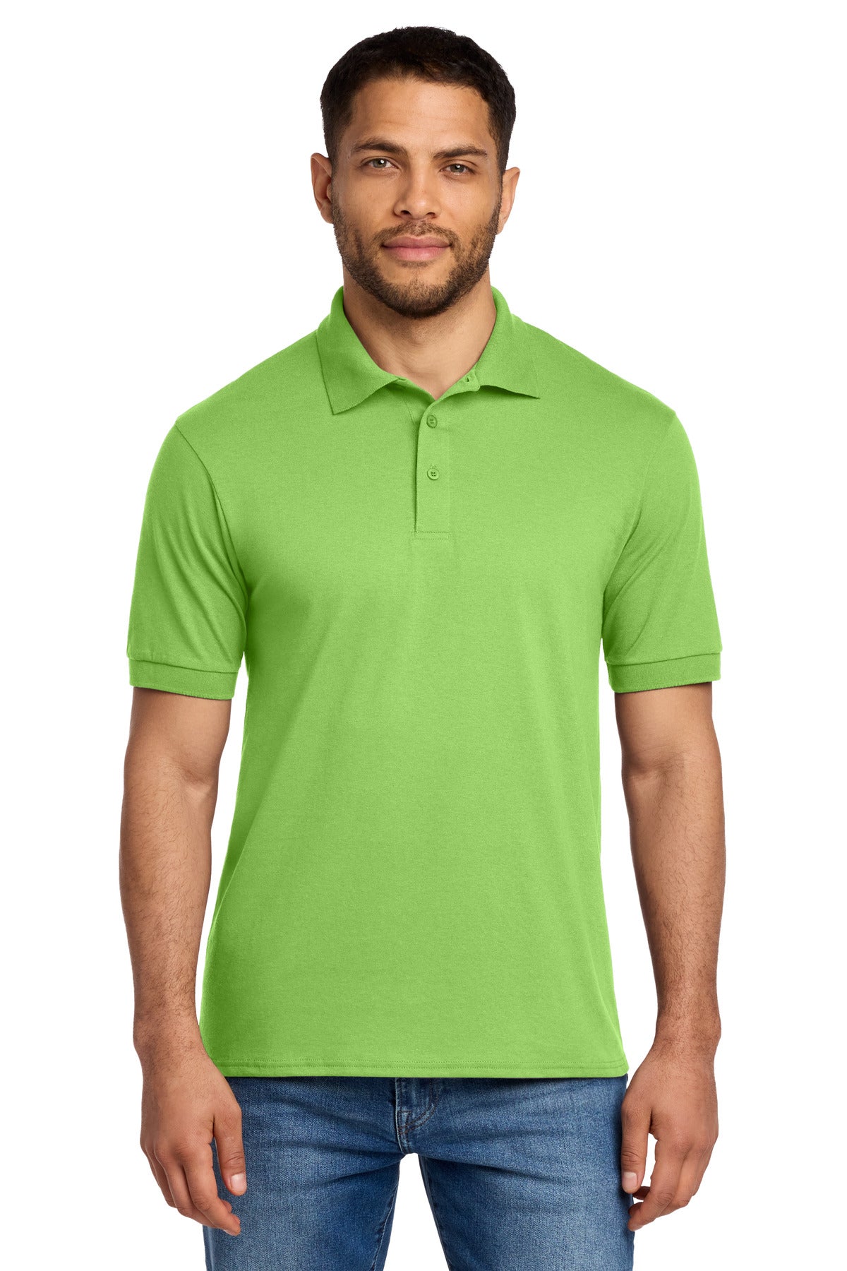 Port & Co Core Blend Jersey Knit Polo - Lime